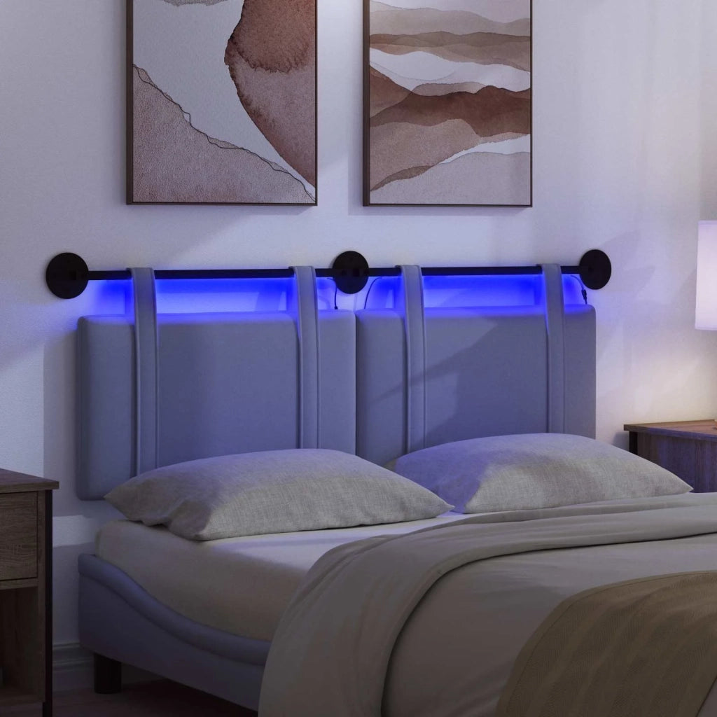 Testiera sospesa Con luce LED Blu jeans Tessuto 3423918