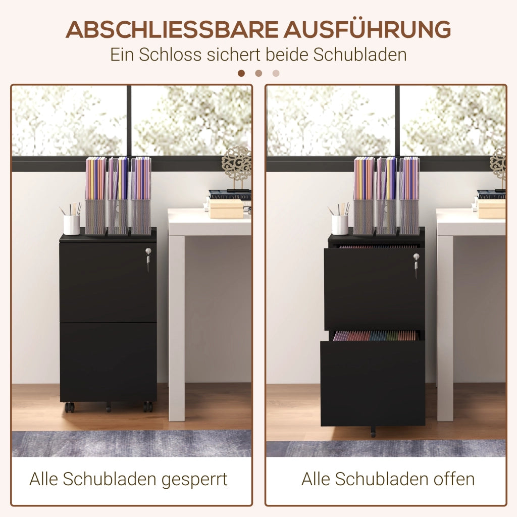 Cassettiera con ruote ¨C Minimal ¨C nero 37x43.5x67.5 cm