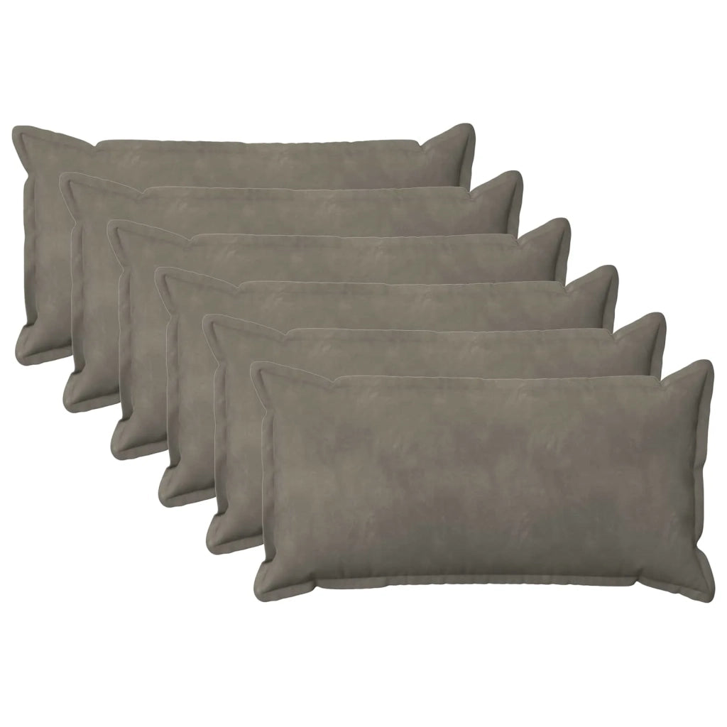Federa 6 pcs HOUTEN Grigio Chiaro 40 x 70 cm Velluto 917757