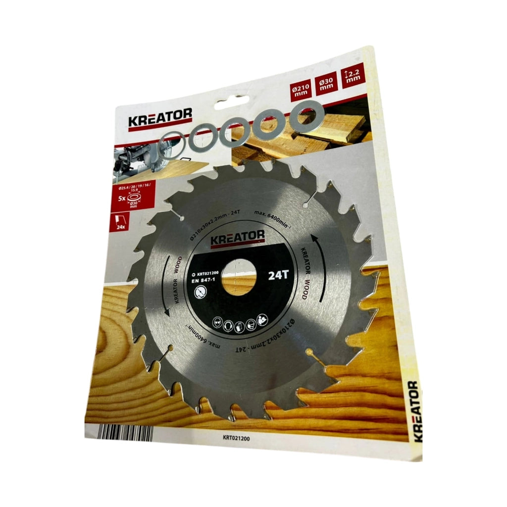 Kreator-Lama per sega circolare per legno 210mmx30mmx2.2mm 24 denti