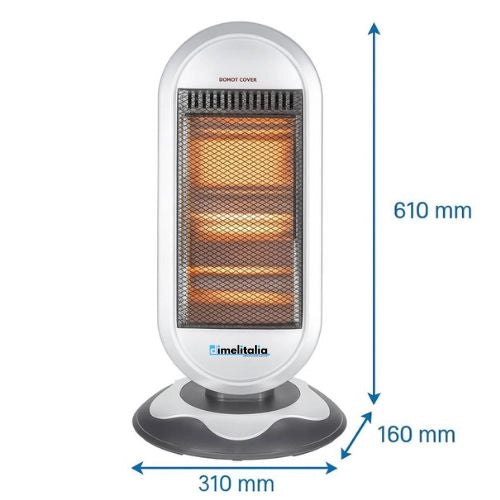 Stufa alogena infrarossi 1200w con oscillazione automatica 180 gradi