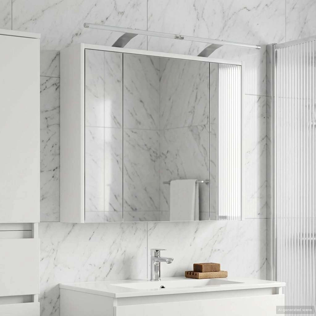 Mobiletto per specchio da bagno Bianco 73,5 x 16 x 62,5 cm 889175