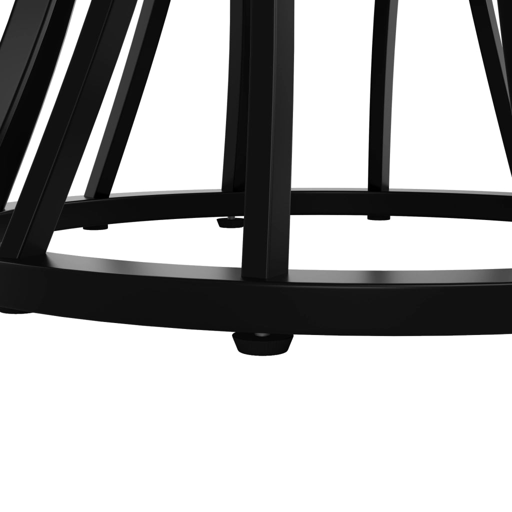 Tavolo da pranzo rotondo 80 x 80 x 76 cm in MDF e metallo; nero