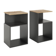 Vicco Comodino Antracite/quercia dorata Set di 2