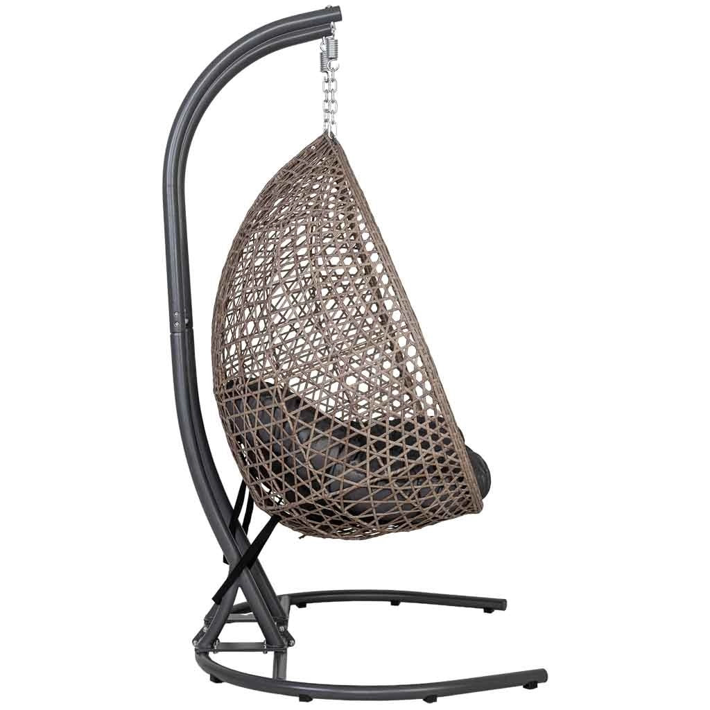 Poltrona sospesa a due posti in alluminio marrone, 133x110x202 cm