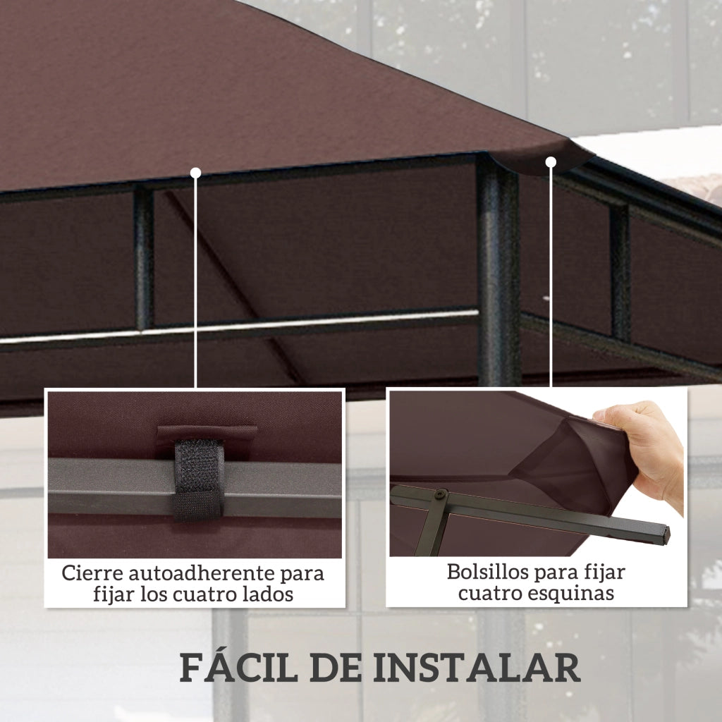 Copertura per gazebo 300x300 cm ¨C zephmum ¨C marrone