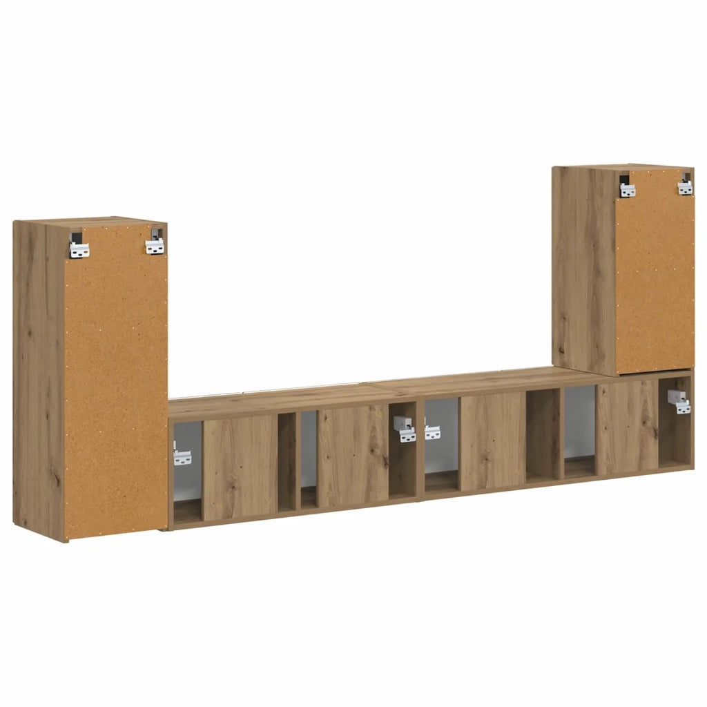 Set mobile TV 4 pcs Rovere artigianale Legno multistrato 3409122