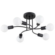 Plafoniera moderna nera a spirale SEJNO Alfa 6xE27 15W