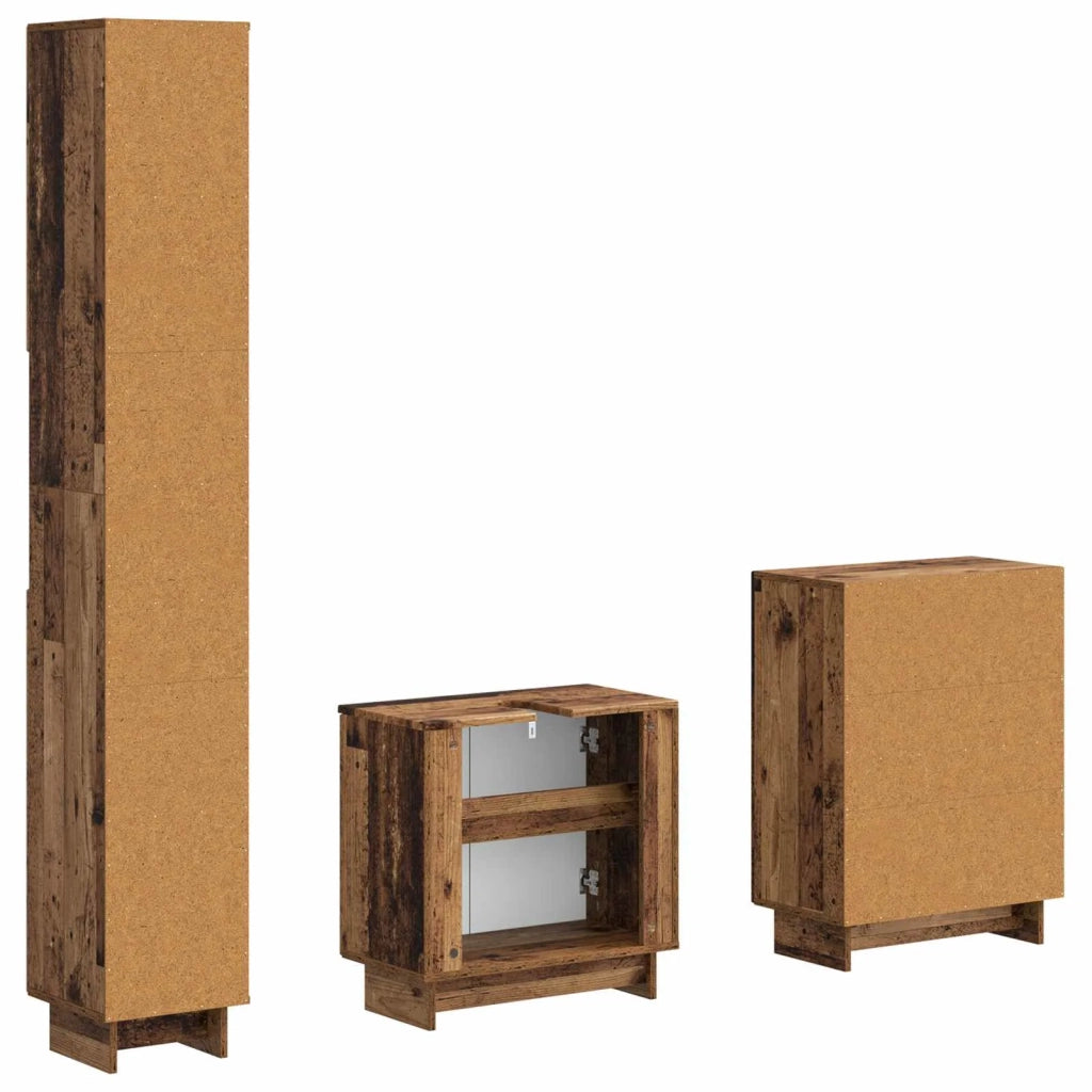 Set di armadietti da bagno in 3 pezzi EDE Legno antico 3417421
