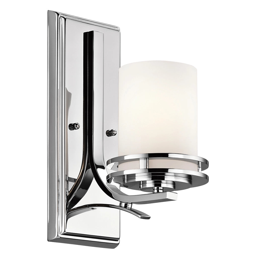 Applique bagno Hendrik cromata con vetro opale IP44