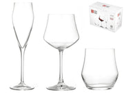 Set 18 Calici Bicchieri Flute in Vetro Trasparente RCR Cristalleria