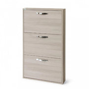 Scarpiera Slim in legno nobilitato 3 ribalte olmo cm 108x65x15
