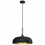 Lampada a sospensione Milagro Lincoln nera oro Ø35 E27