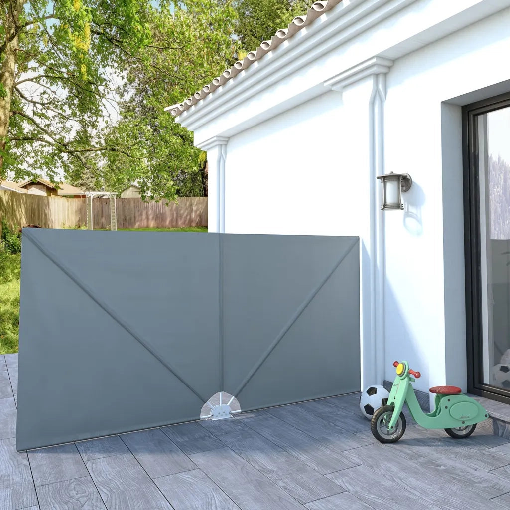 Tenda Laterale per Terrazza Pieghevole Grigio 300x150 cm 522713