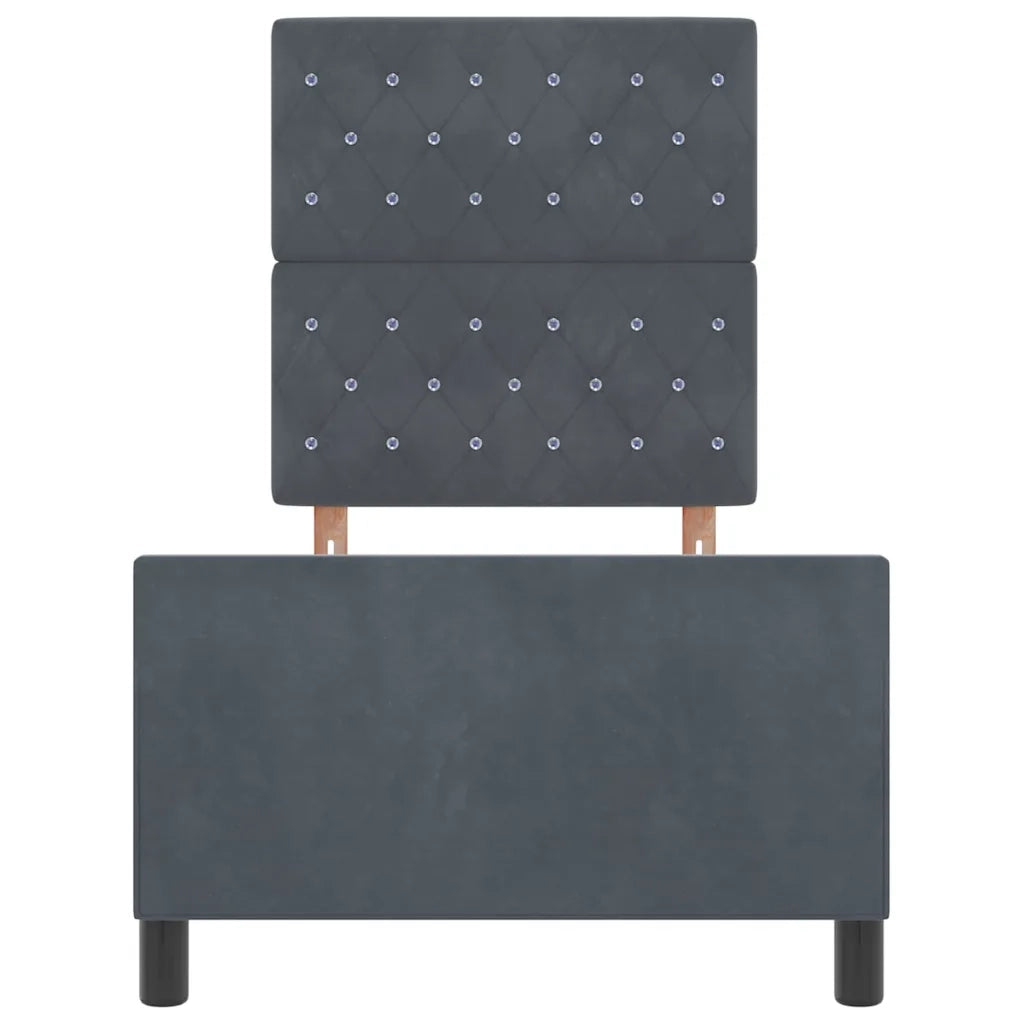 Letto a molle con testiera Grigio scuro 80 x 200 cm Velluto 3344838