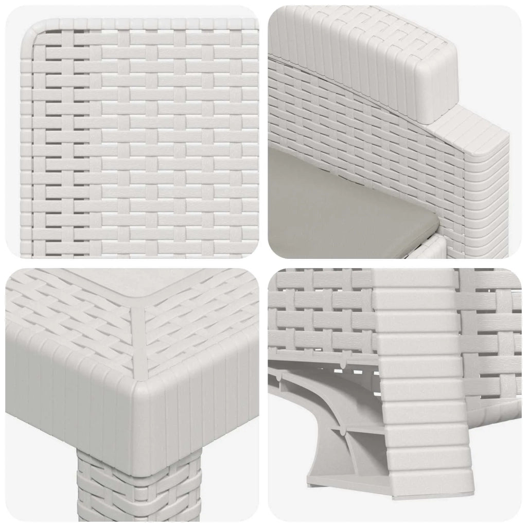 Set da Pranzo per Giardino 7 pz Bianco e Grigio Chiaro PP 3430146