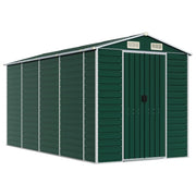 Casetta da giardino cabina ripostiglio casetta da esterno robusta casetta per attrezzi 191 x 385 x 198 cm acciaio zincato verde 02_0022350