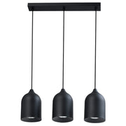 Lampada a sospensione nera metallo 46cm 3xGU10 Nilo
