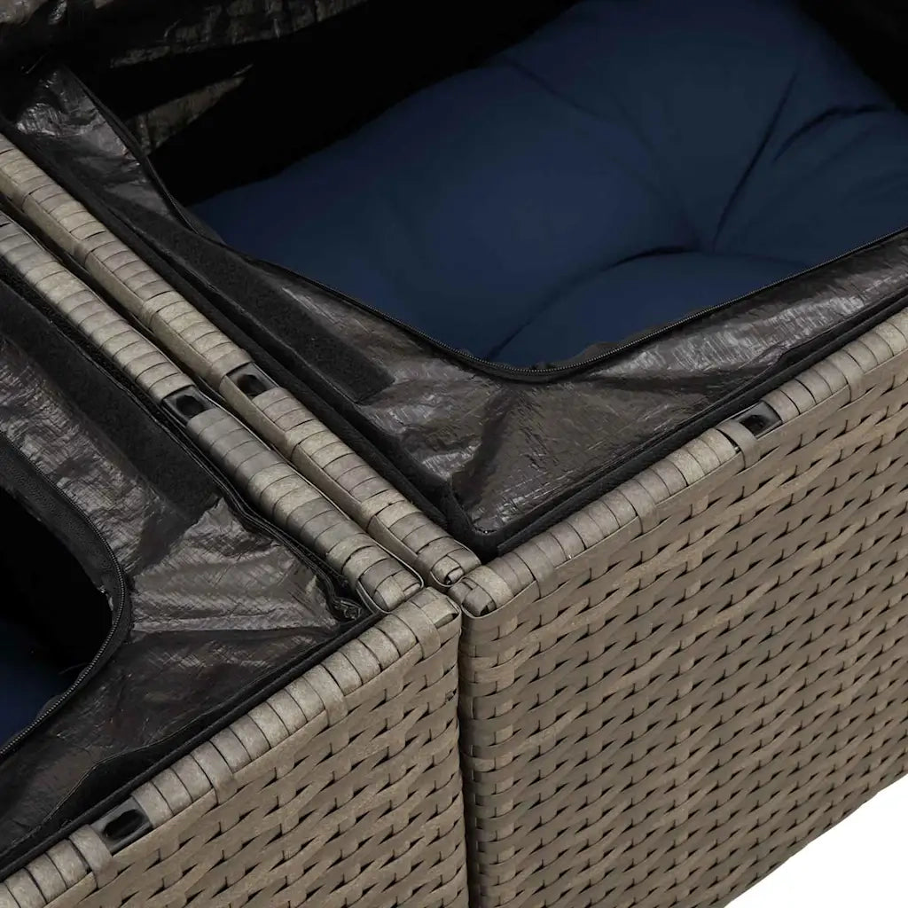 Set Divano da Giardino 8 pcs Grigio Poly Rattan 3358040