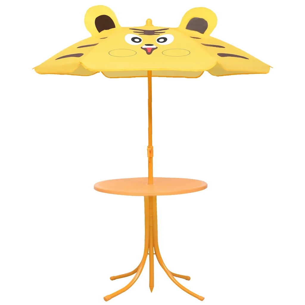 Set da Bistrot da Giardino | Set Salotto da Giardino per Bambini con Ombrellone Giallo