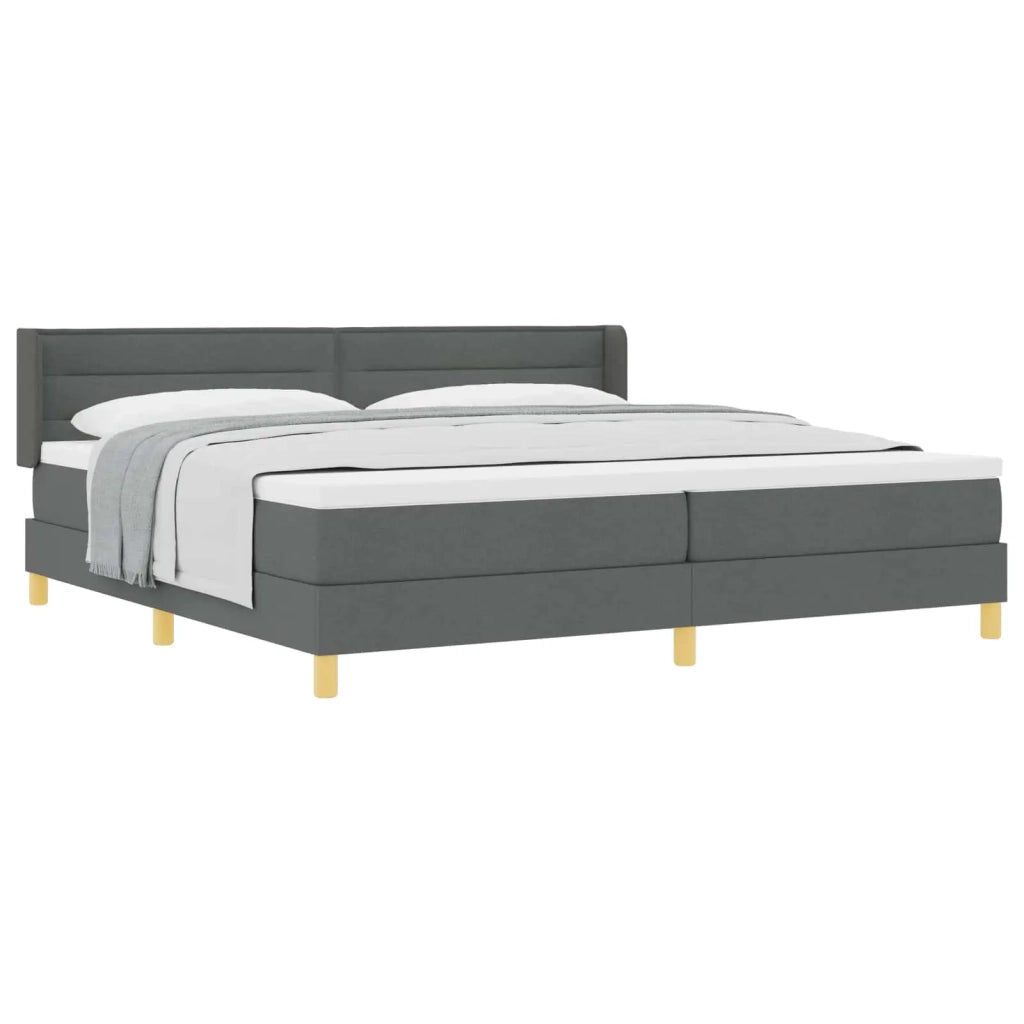 Letto a molle con materasso Grigio scuro 200 x 200 cm Tessuto 3341252