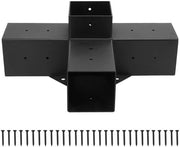 Set di pergola completo in ghisa - Sostegno di colonnina - Angolo di sostegno - Materiale in legno - Verniciato - Diametro interno 9,25 cm - Incluso 8 viti