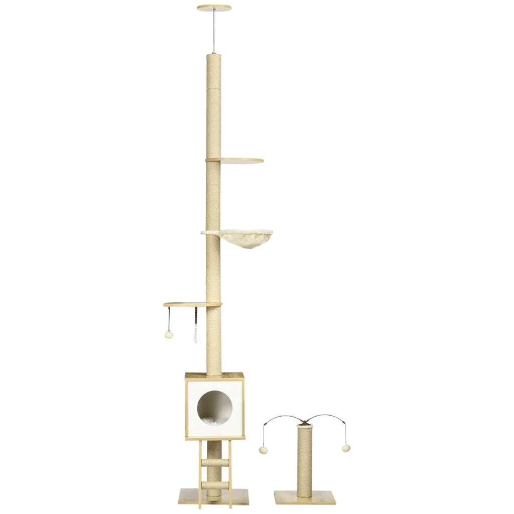 Albero per Gatti ¨C Minimal ¨C Beige 40x40x225-285 cm