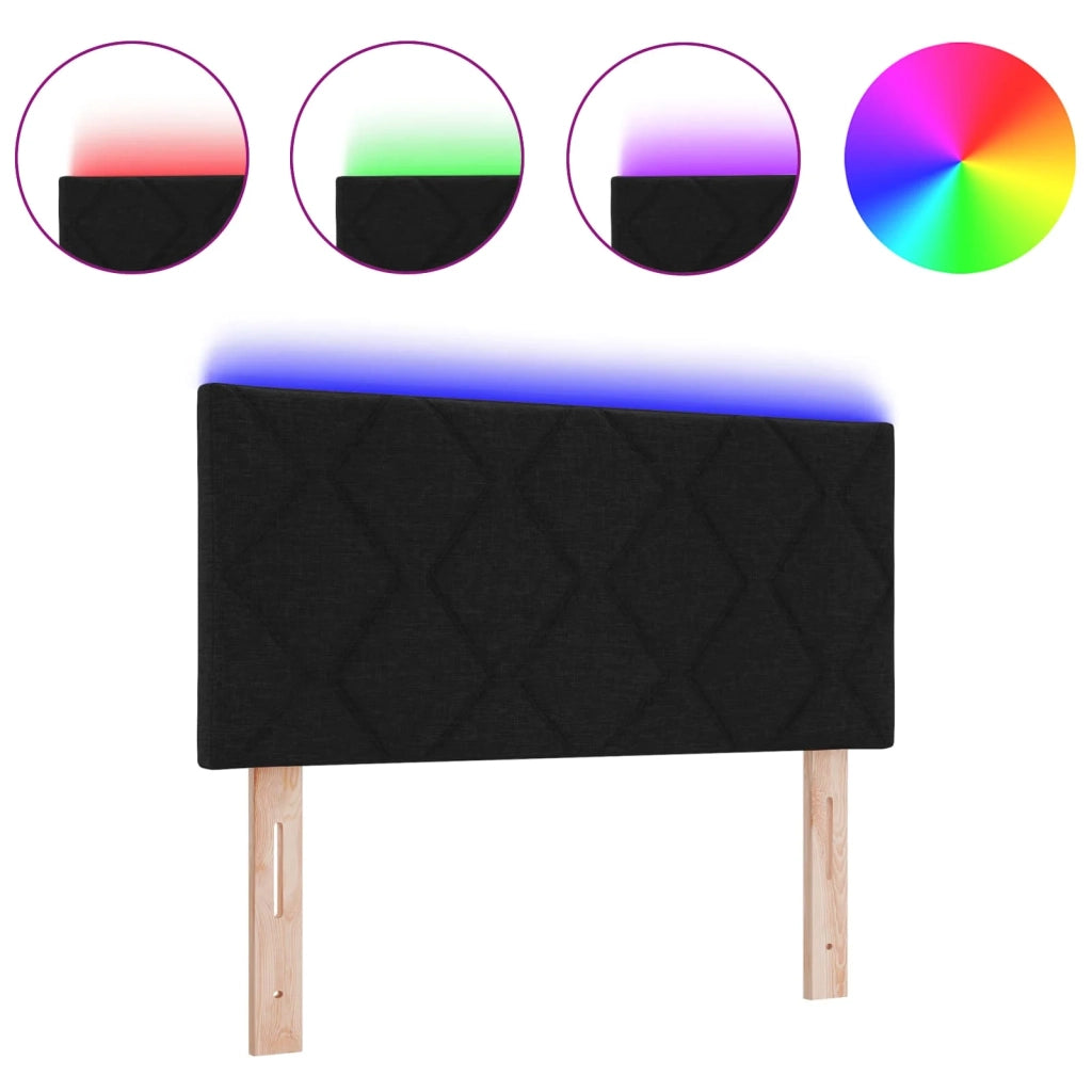 Testiera con luci a strisce a LED-Testata Nero 100 cm Tessuto