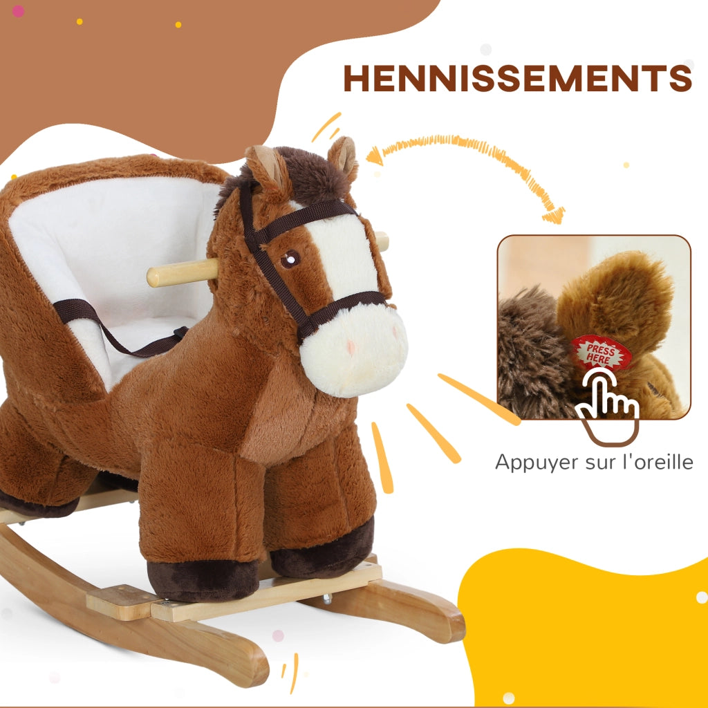 Cavallo a Dondolo per Bambini ¨C Minimal ¨C Legno con Sicurezza e Suono