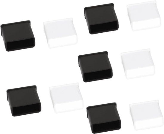Blocco polvere anti-static per USB A uomo - 10 pezzi - Nero - Brillante