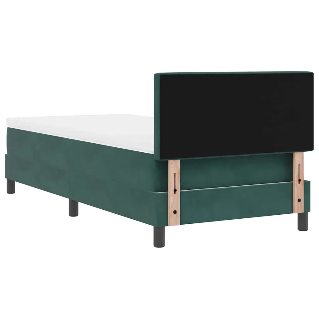 Letto a Sorgente LED con led Verde Scuro 90 x 190 cm Velluto 3342557