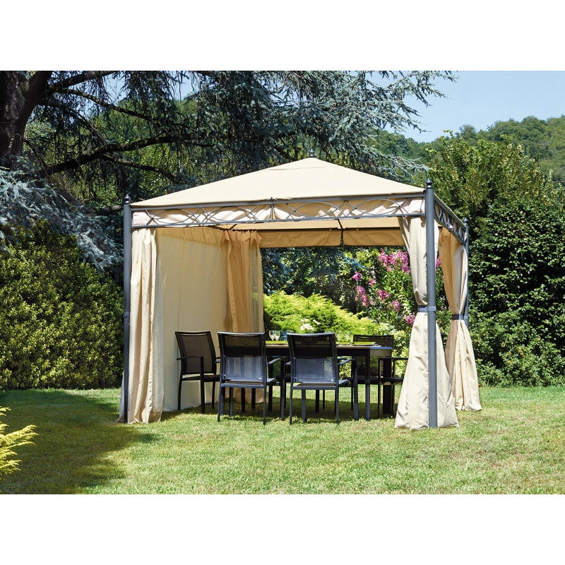 Gazebo MOIA quadrato 3x3 in ferro epoxy antracite