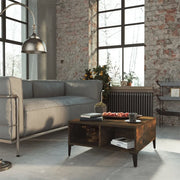Tavolino da Salotto Rovere Fumo 60x60x30 cm in Truciolato 813167
