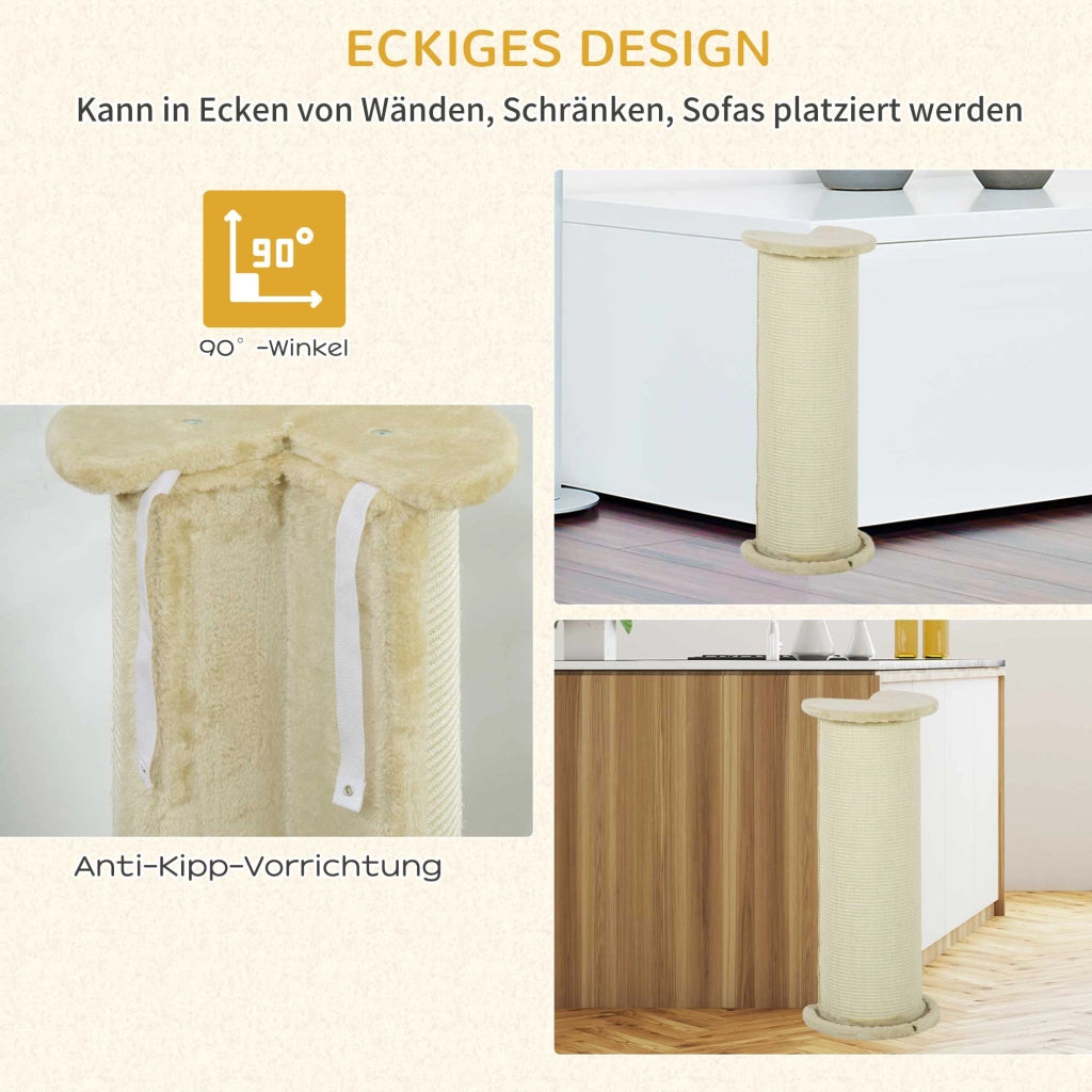 Casetta per gatti angolare ¨C Minimal ¨C 35x35x85 cm cremewei?