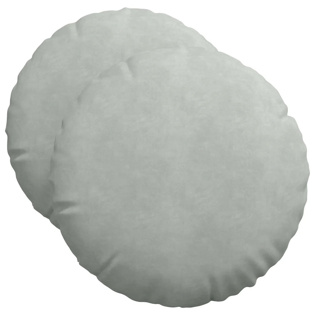 Cuscini per Seduta 2 pcs Grigio chiaro Ø50 x 19 cm Velluto 42014174
