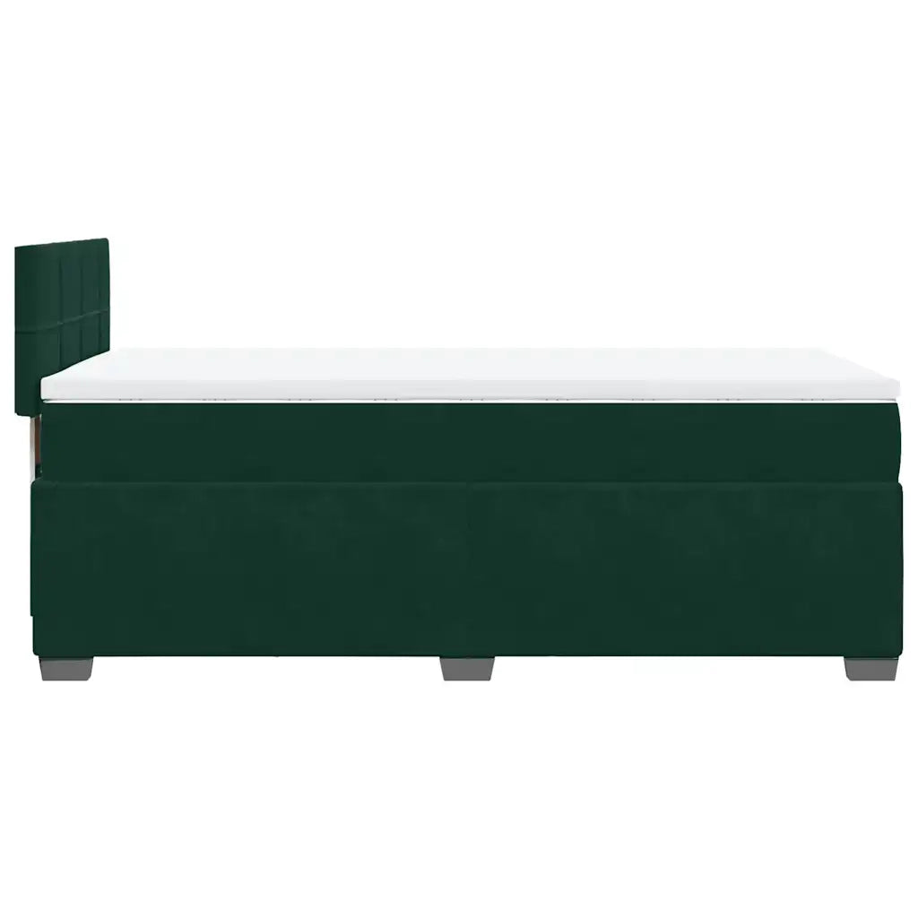 Giroletto a Molle con Materasso Verde Scuro 80x200 cm Velluto 3288465