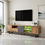 Lowboard TV naturale in truciolato lunghezza 190 cm