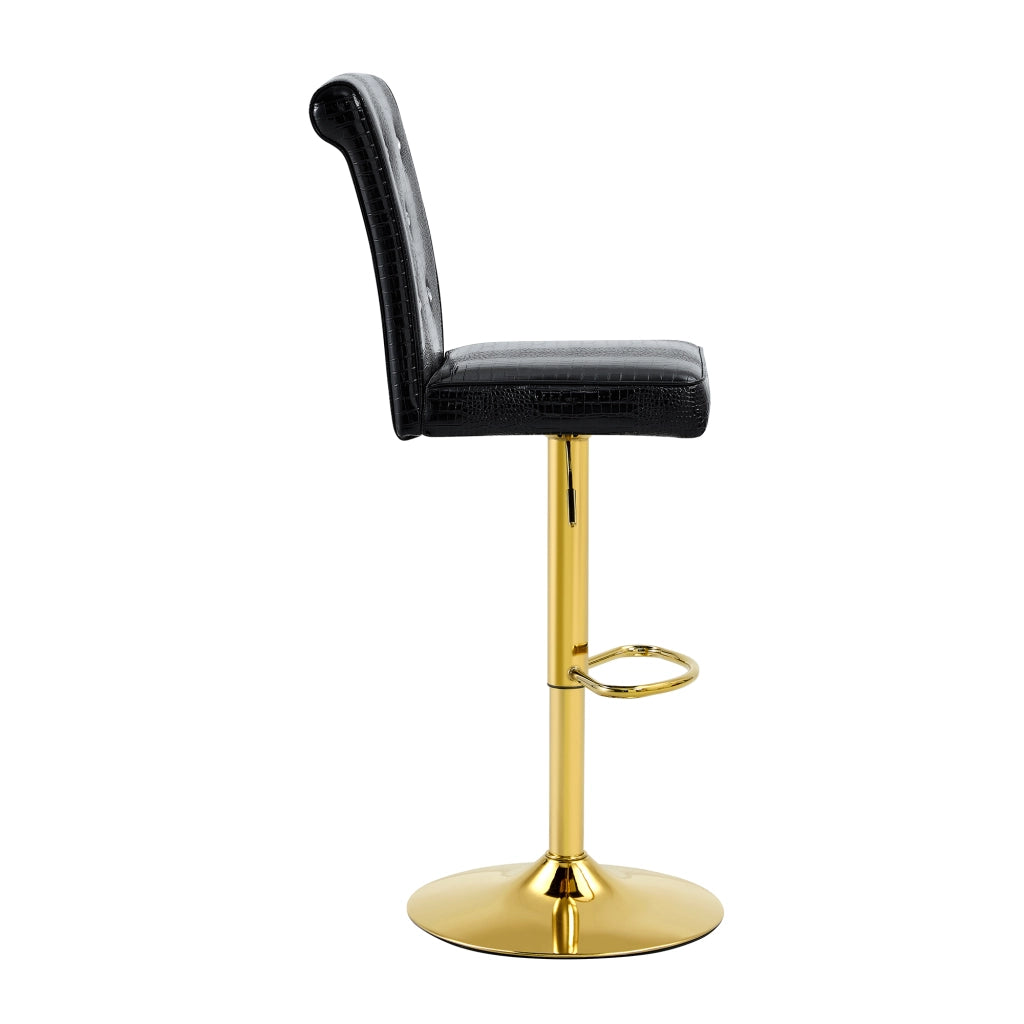Sedie da Bar Vintage ¨C MINIMAL ¨C Similpelle Nera, Design con Cristalli, Set 2 Pezzi