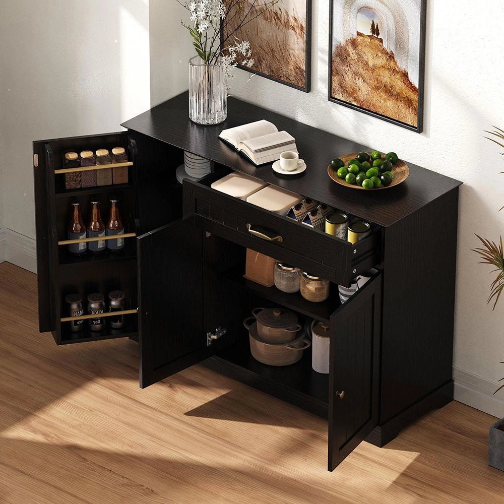Buffet moderno elegante 3 porte 1 cassetto - Xylo - Nero