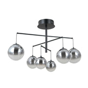 Lampada a sospensione LED nera vetro fumé Velada 30W
