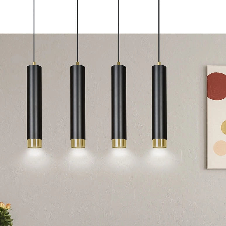Lampadario Emibig KIBO nero oro 4xGU10 dimmerabile