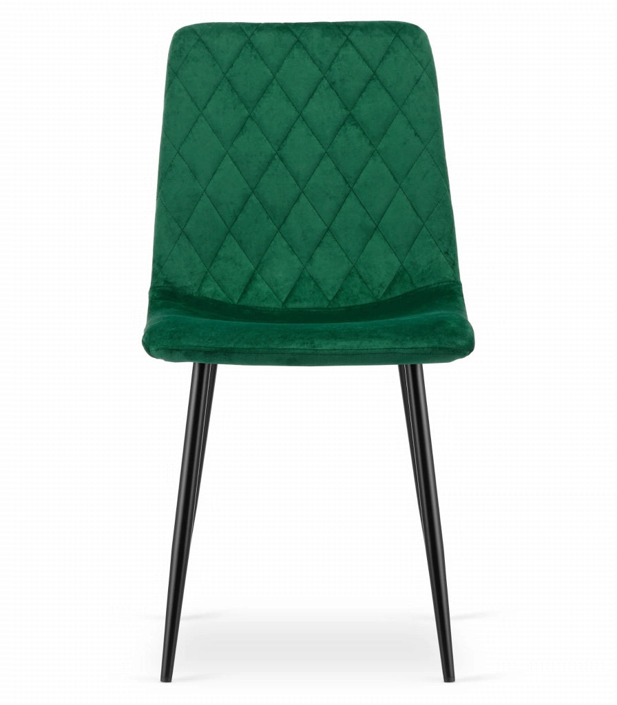 Sedia VALORA TURIN - Design ergonomico in velluto verde scuro x 3