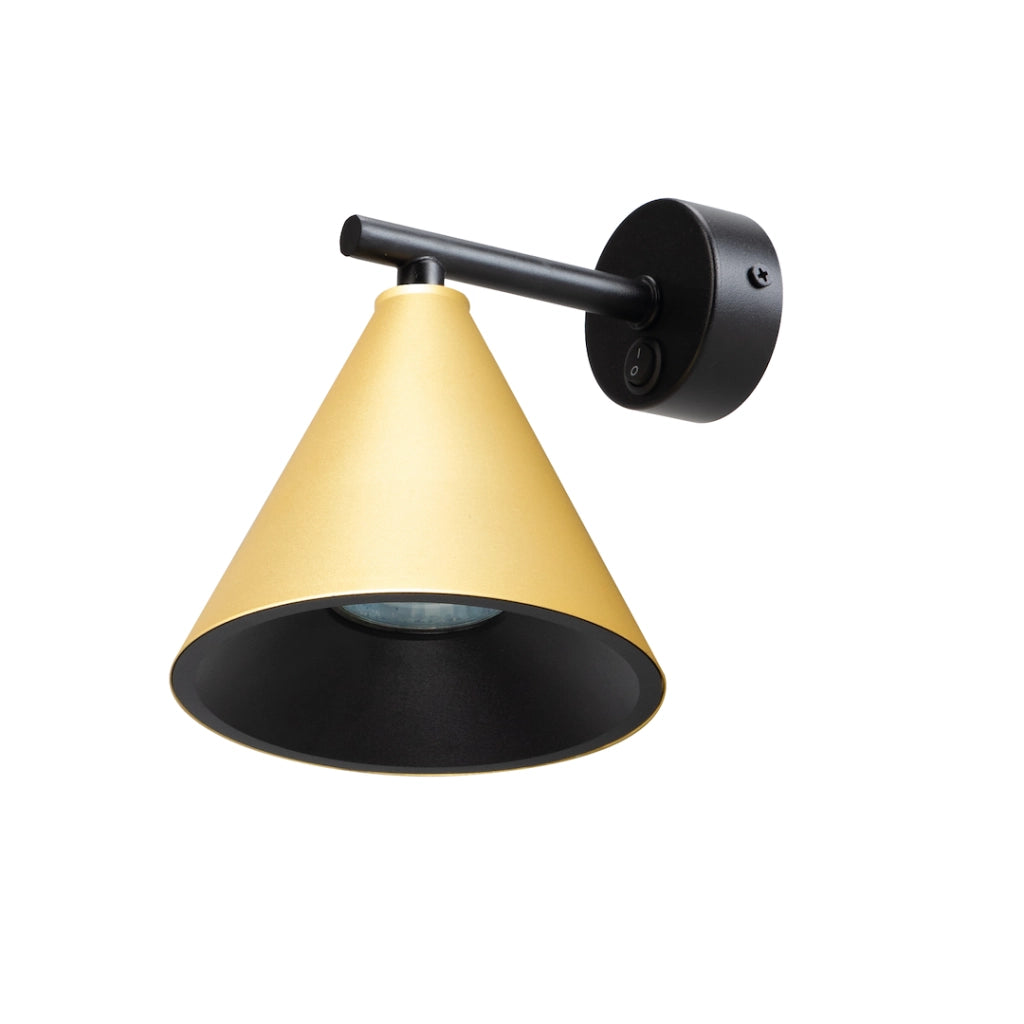 Applique moderna oro/nera con interruttore GU10 Milagro