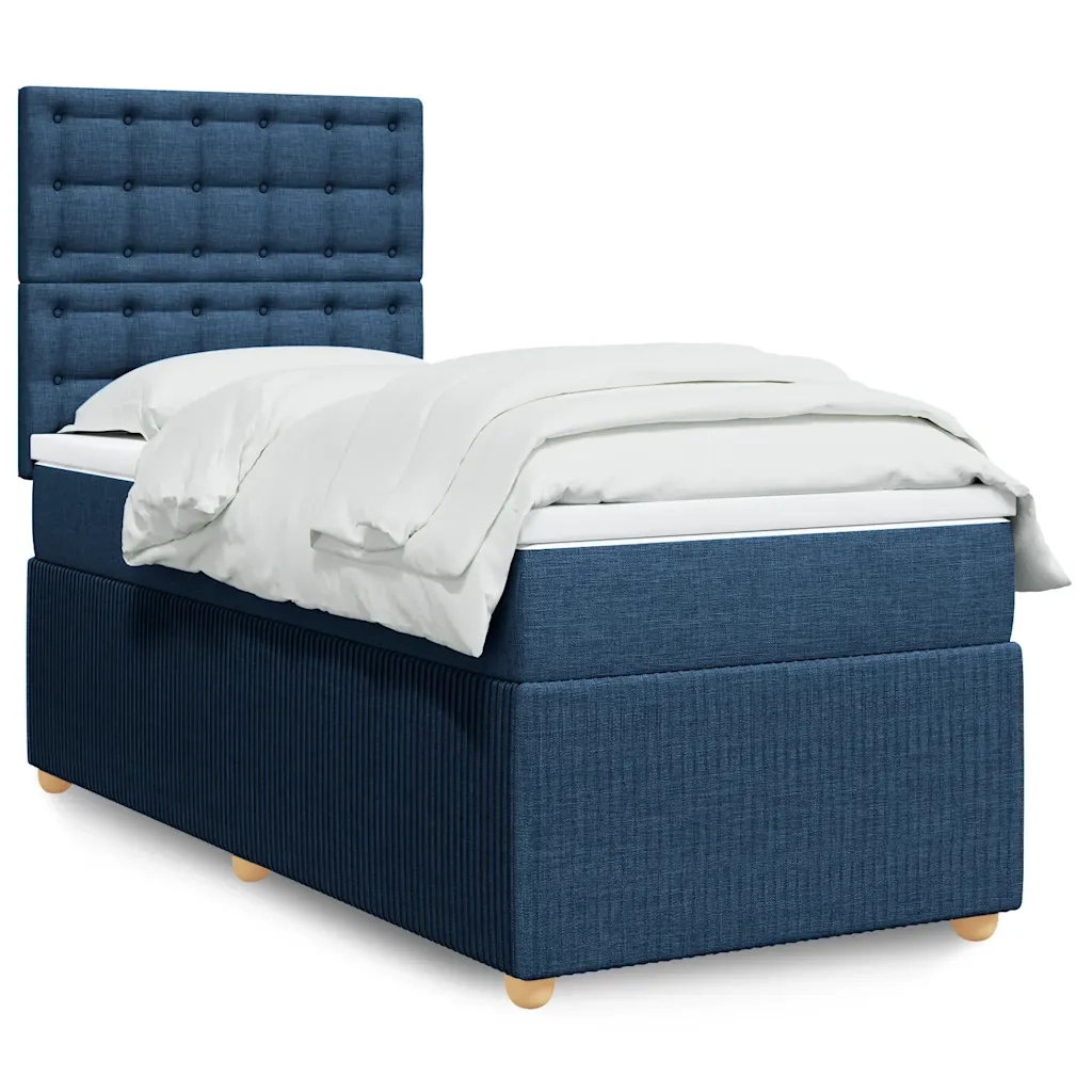 Giroletto a Molle con Materasso Blu 90x190 cm in Tessuto 3291931
