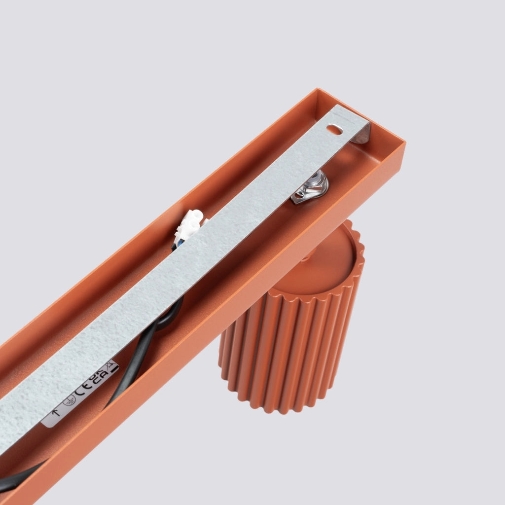 Lampada da soffitto KARBON 3L rosso ocra