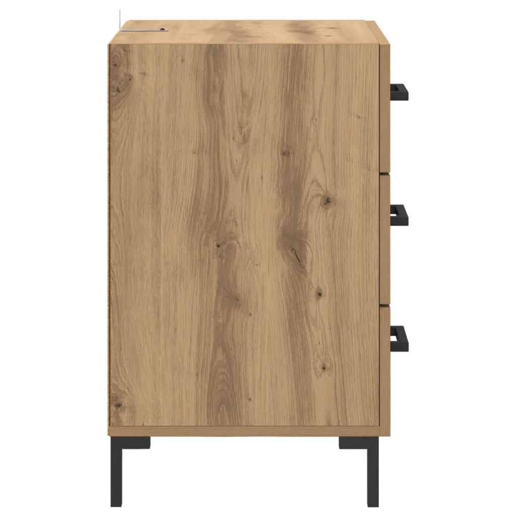 Comodino | Armadio da Notte | Mobiletto da notte Rovere artigianale 40 x 40 x 66 cm