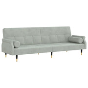 Divano letto | Sof¨¤ letto | Letto singolo con Cuscini Grigio Chiaro in Velluto