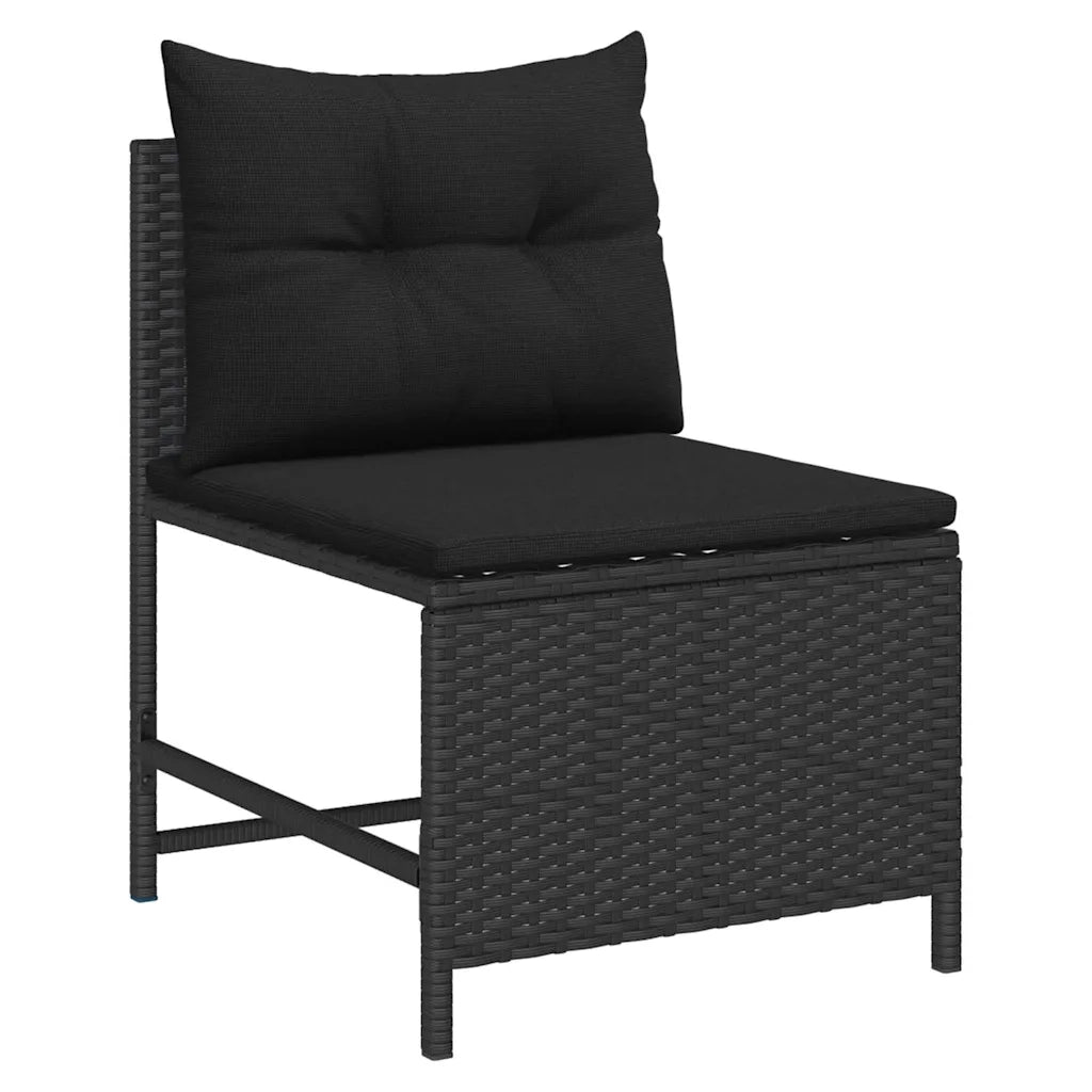 Set Divano da Giardino con cuscino 6 pcs Nero polyrattan 4104700