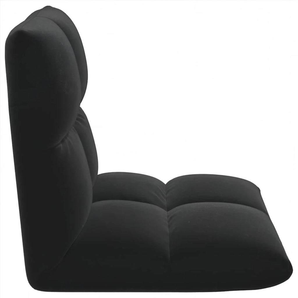 Sedia da Pavimento Nero 50 x 61 x 57 cm Velluto 42028155