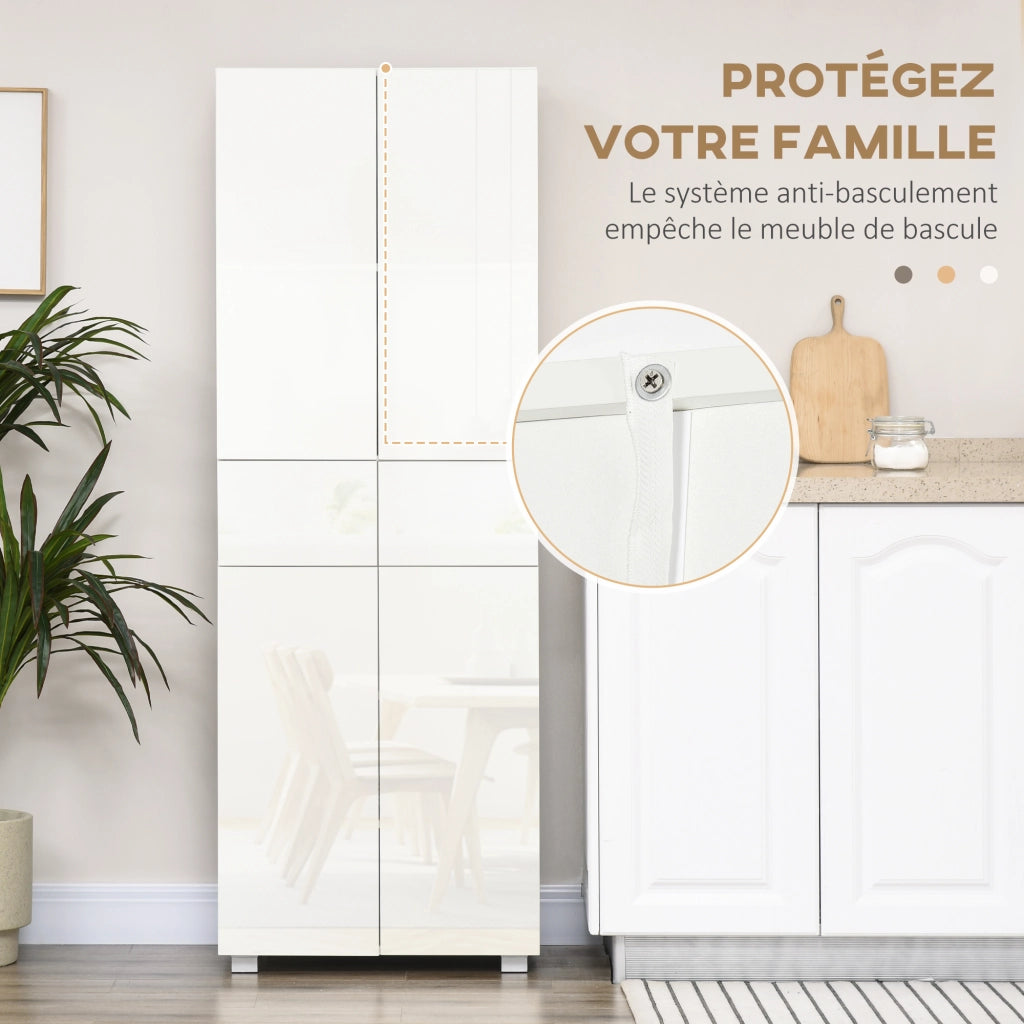 Armadio Bianco 4 Porte con Ripiani ¨C Minimal ¨C 60x35x170 cm